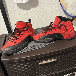 Size 10 red and Black Jordan 12